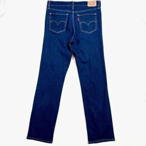 Levis Jeans 314 Shaping Straight Jeans Dark Wash Blue Denim Womens 30 Zip Fly